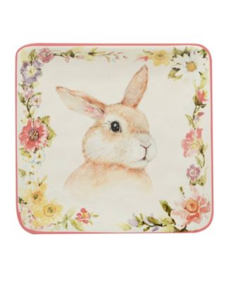 Easter Garden 6" Assorted Square Canape Plates, Set of 4