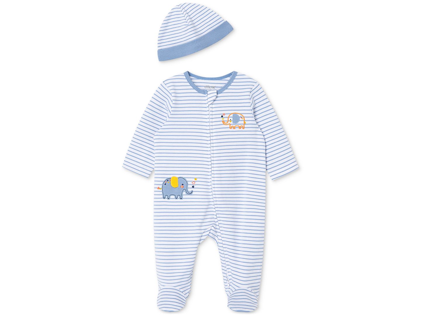 Комбинезоны Little Me Elephant Coverall with Hat, 2 Piece Set для мальчиков-малышей, цвет: Синий — фото 1