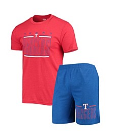 Men's Royal, Red Texas Rangers Meter T-shirt and Shorts Sleep Set