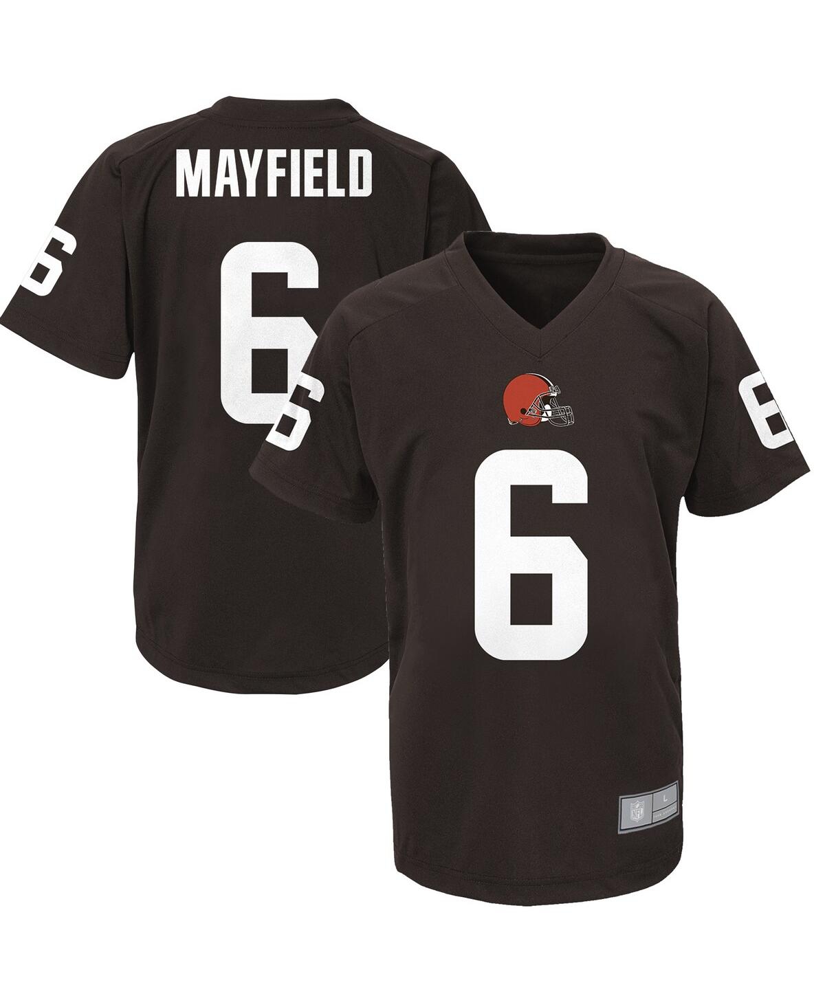 Big Boys Baker MayfieldCleveland Browns Performance Player Name and Number V-Neck Top - Brown