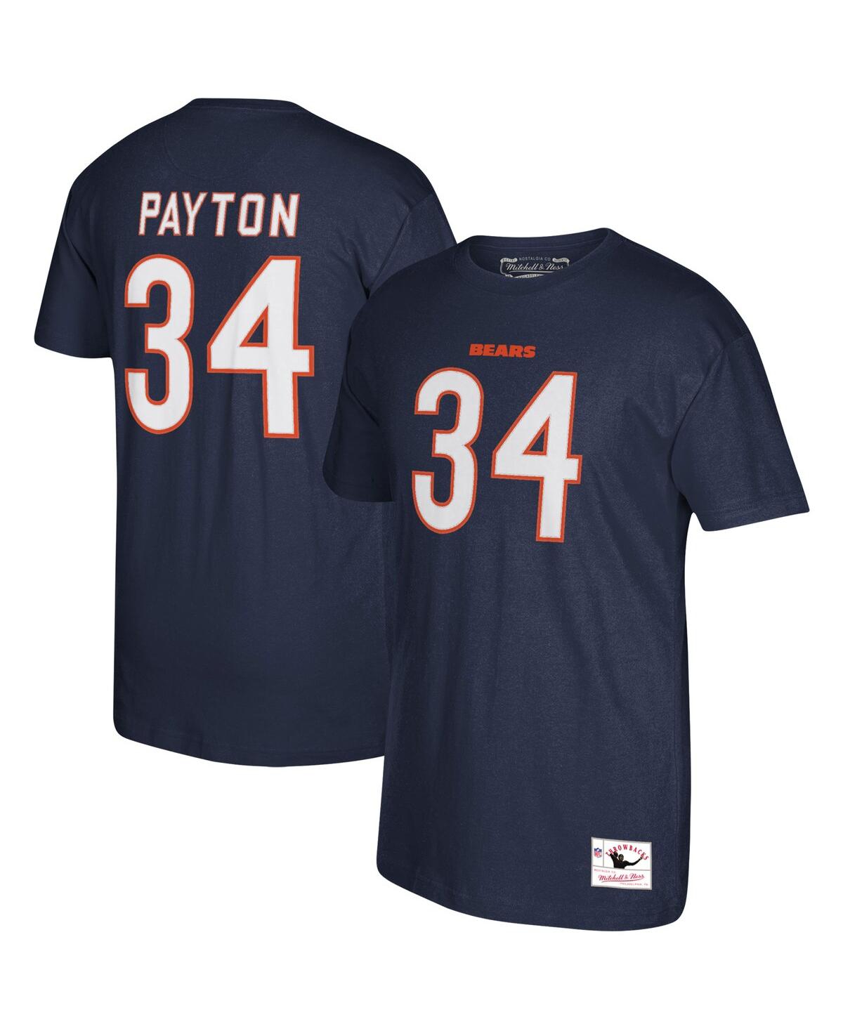 Men's Mitchell & Ness Walter PaytonChicago Bears Retired Player Logo Name and Number T-shirt - Navy
