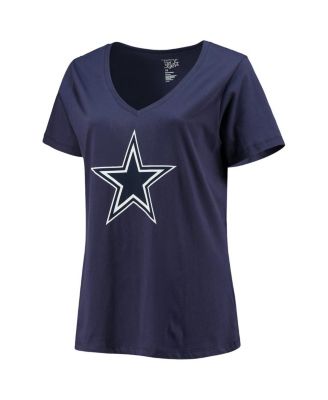 Women's CeeDee Lamb Navy Dallas Cowboys Plus Size Name and Number V-Neck T-shirt