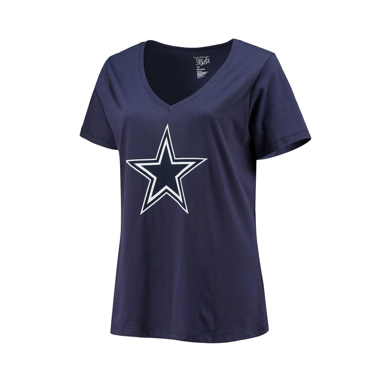 Women's CeeDee Lamb Navy Dallas Cowboys Plus Size Name and Number V-Neck T-shirt