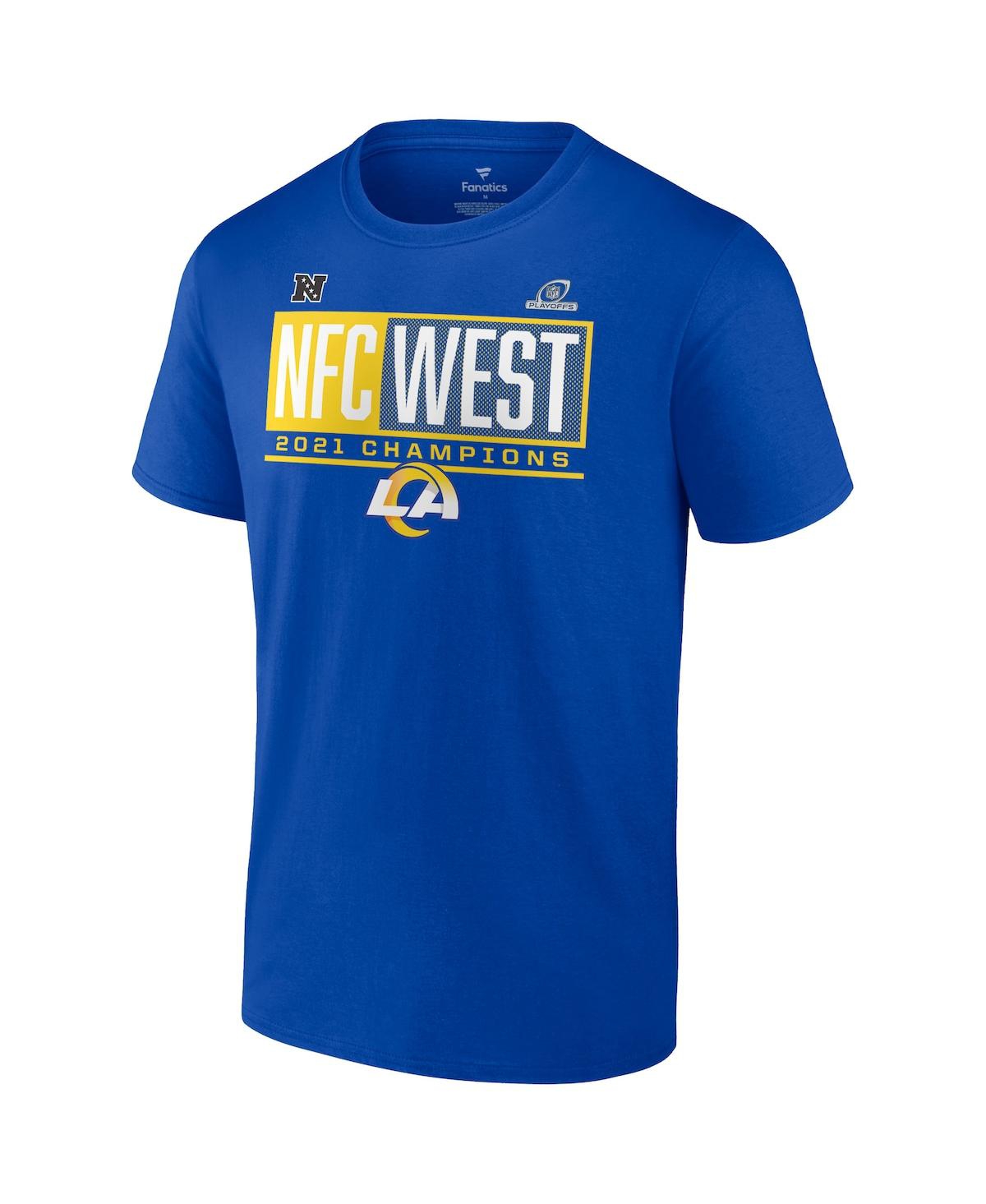 Men's FanaticsLos Angeles Rams 2021 Nfc West Division Champions Big and Tall Blocked Favorite T-shirt - Royal