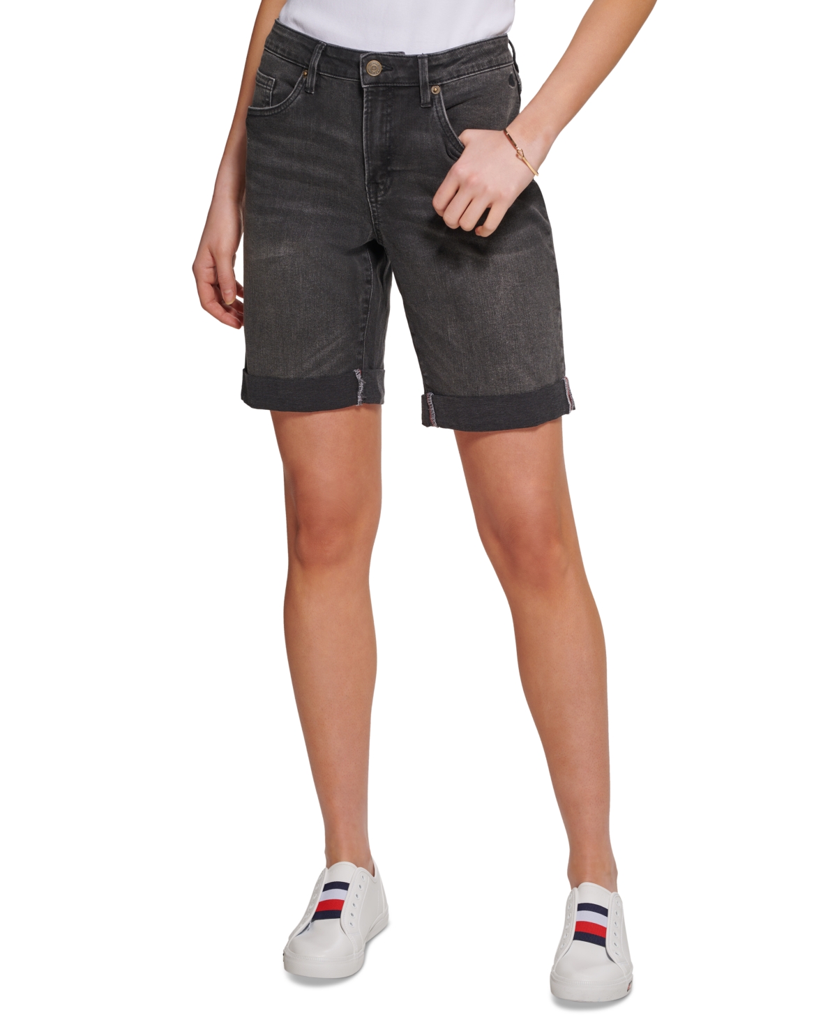 Tommy Hilfiger Women's Th Flex 9" Denim Shorts