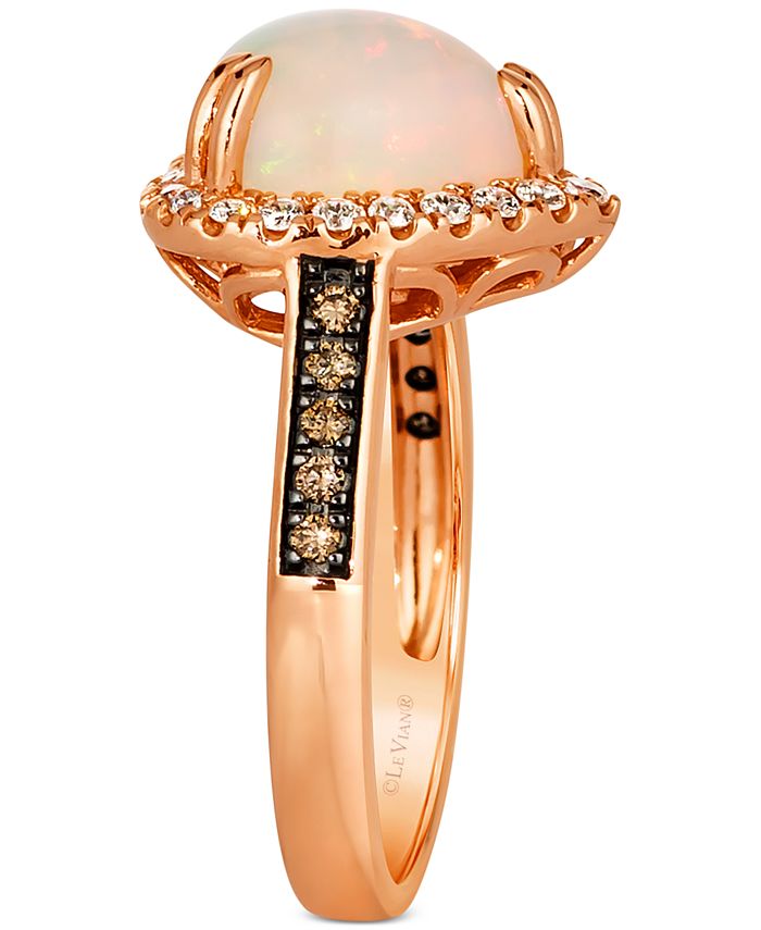 Le Vian - Neopolitan Opal (1-7/8 ct. t.w.) & Diamond (1/3 ct. t.w.) Heart Ring in 14k Rose Gold