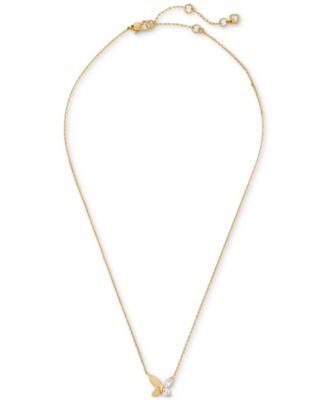 Gold-Tone Crystal Social Butterfly Pendant Necklace, 16" + 3" extender