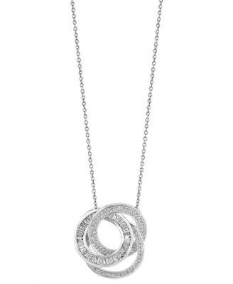 EFFY&reg; Diamond Interlocking Triple Circle 18" Pendant Necklace (3/4 ct. t.w.) in 14k White Gold
