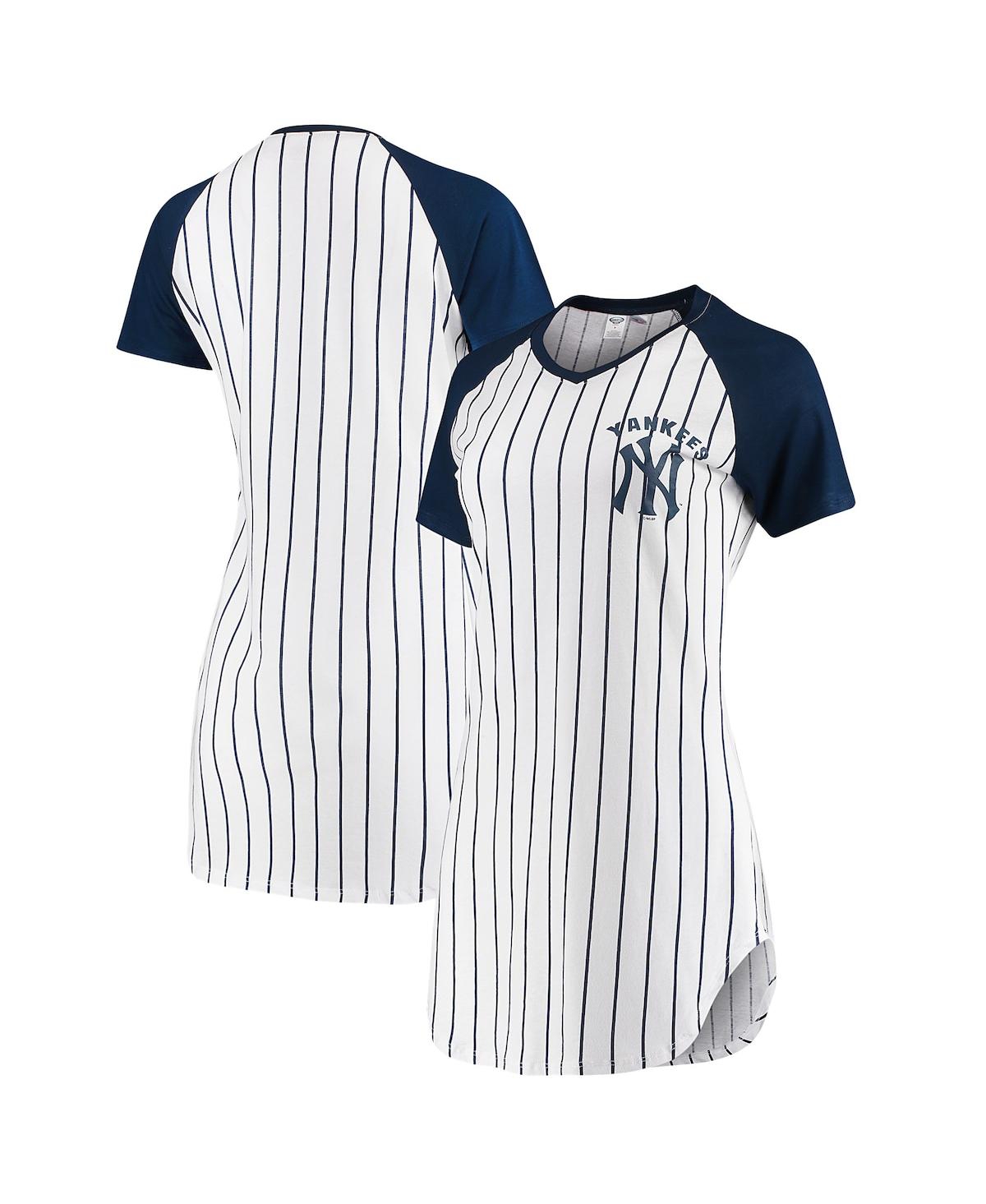 Women's White New York Yankees Vigor Pinstripe Nightshirt - White