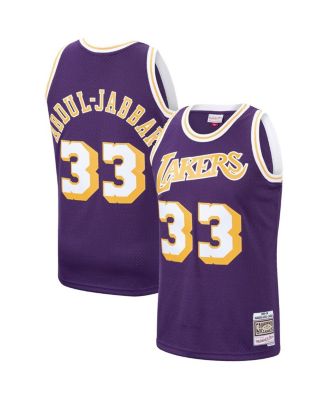 Men's Kareem Abdul-Jabbar Purple Los Angeles Lakers 1983-84 Hardwood Classics Swingman Jersey