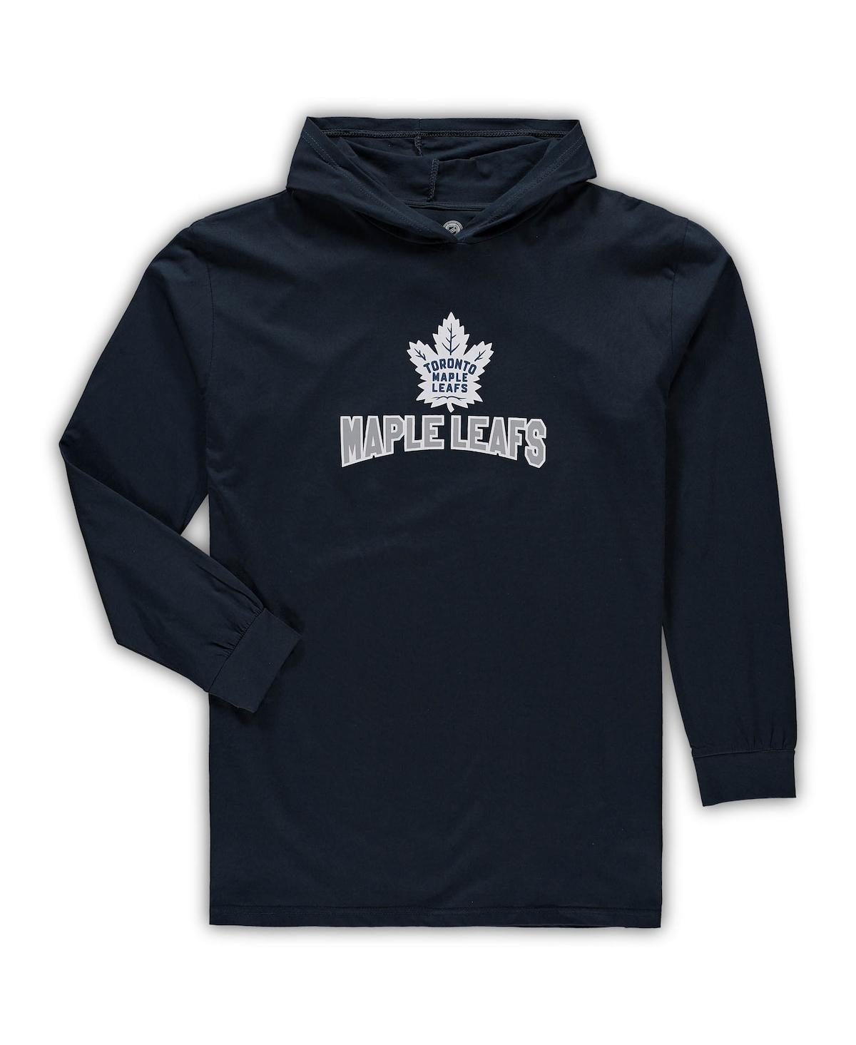 Men'sToronto Maple Leafs Big and Tall Pullover Hoodie and Joggers Sleep Set - Navy