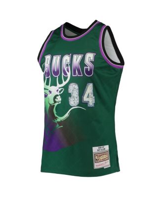 Men's Ray Allen Green Milwaukee Bucks 1996-97 Hardwood Classics 75th Anniversary Diamond Swingman Jersey