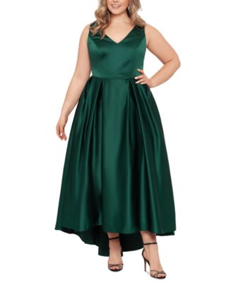 Betsy & Adam Plus Size High-Low Fit & Flare Dress - Macy's