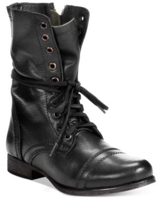 macy's black lace up boots