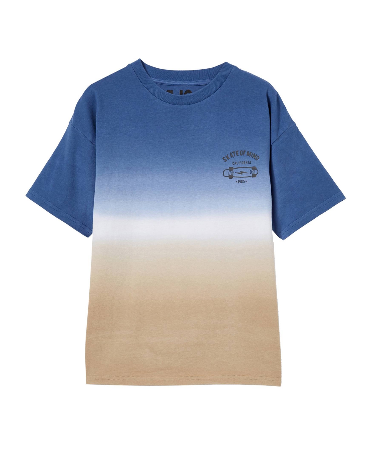 Cotton On Toddler Boys Scout Drop Shoulder Short Sleeve T-shirt In Petty Blue/semolina Dip Dye Skate