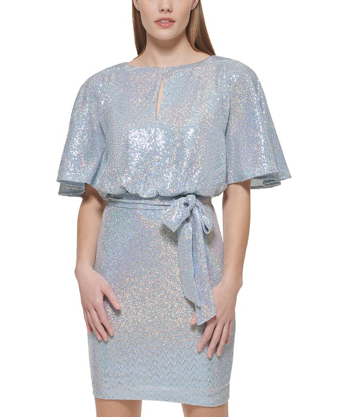 Vince Camuto Sequined Belted Dress - Macy's