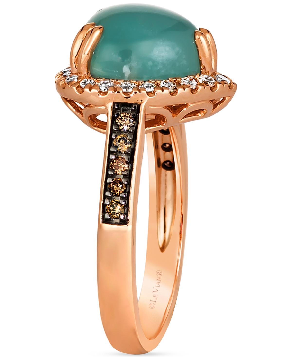 Le Vian Aquaprase Candy (3-1/5 ct. t.w.) & Diamond (1/3 ct. t.w.) Heart Ring in 14k- Rose Gold