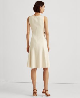 送料関税込【LAUREN RALPH LAUREN】BUCKLE-TRIM PONTE DRESS Lauren Ralph Lauren Women's Ruffle-Trim Satin Shift Cocktail