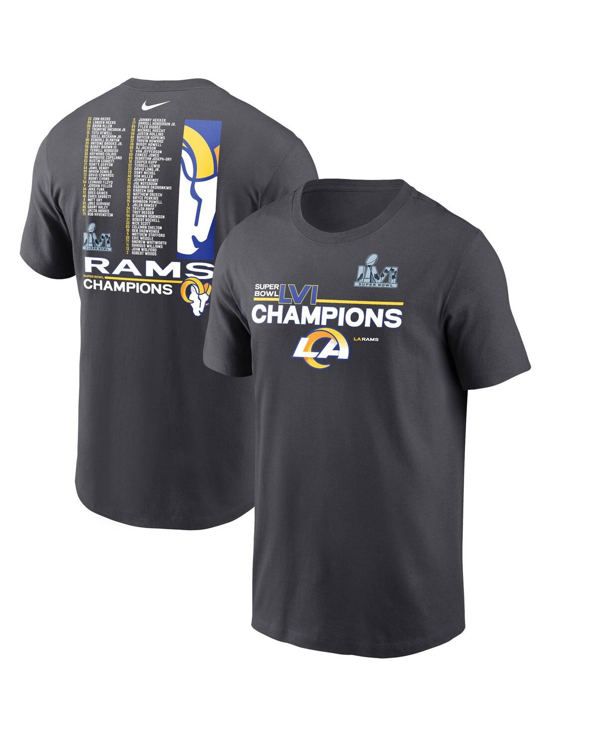 Men's NikeLos Angeles Rams Super Bowl Lvi Champions Roster T-shirt - Anthracite