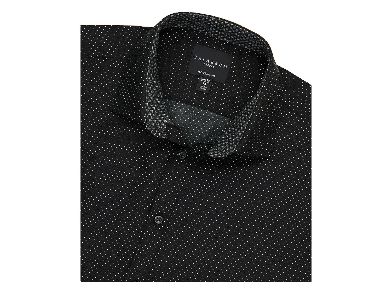 Men's Regular Fit Dot Print Wrinkle Free Performance Dress Shirt