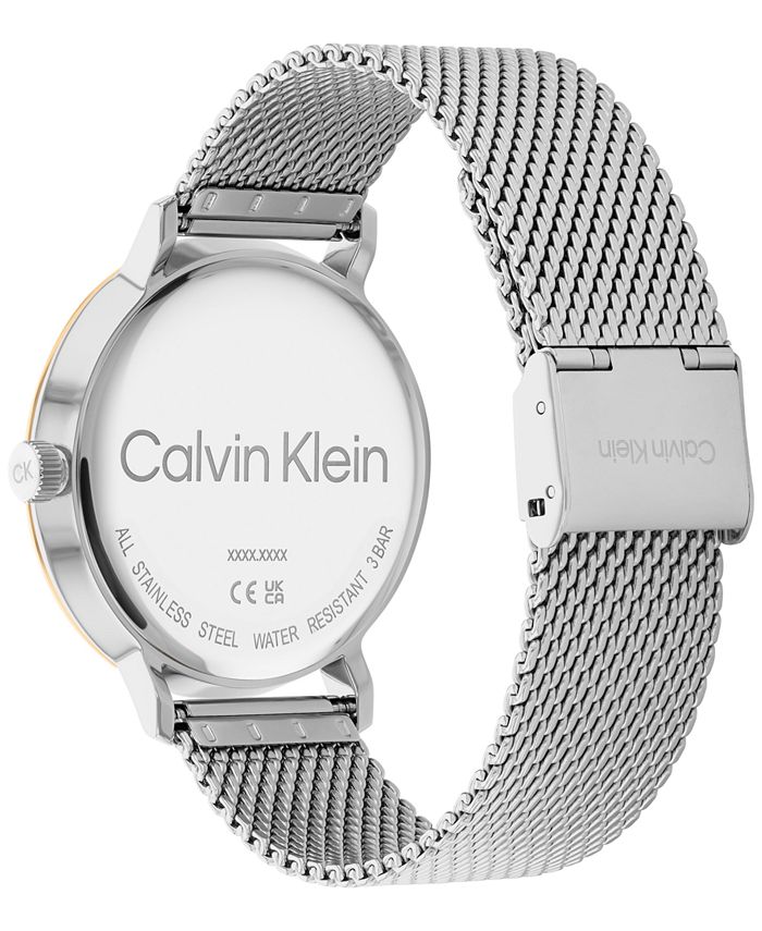 Calvin Klein Two-Tone Stainless Steel Mesh Bracelet Watch 42mm - Macy's