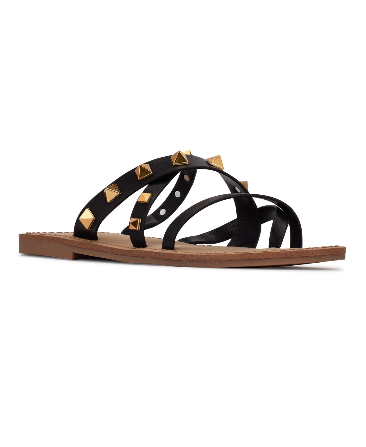 Nine West Women's Cerri Studded Sandals Women's Shoes In Black