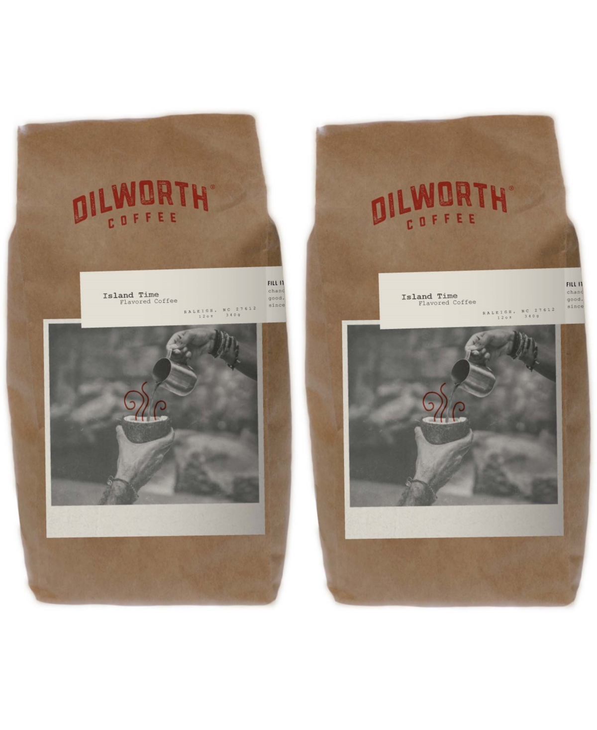 Dilworth Coffee Medium Roast Flavored Ground Coffee - Island Time, Pack of 2
