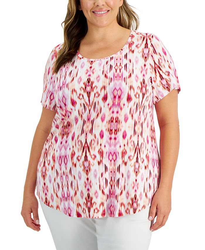 JM Collection Plus Size Market Print Top, Created for Macy's - Macy's