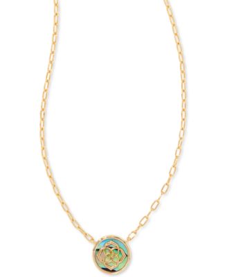 Kendra Scott - Medallion Stamped Gemstone 19" Adjustable Pendant Necklace