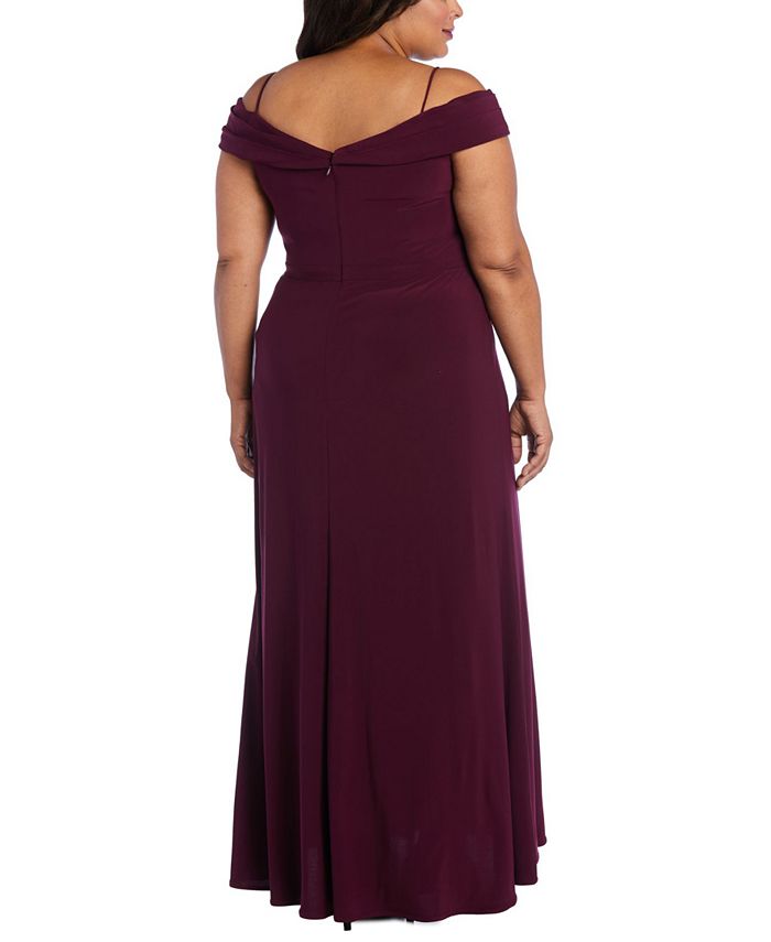 Morgan & Company Trendy Plus Size Off-The-Shoulder Gown & Reviews ...