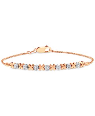 Macy's Diamond Cluster Hugs Kisses Chain Bracelet (1/4