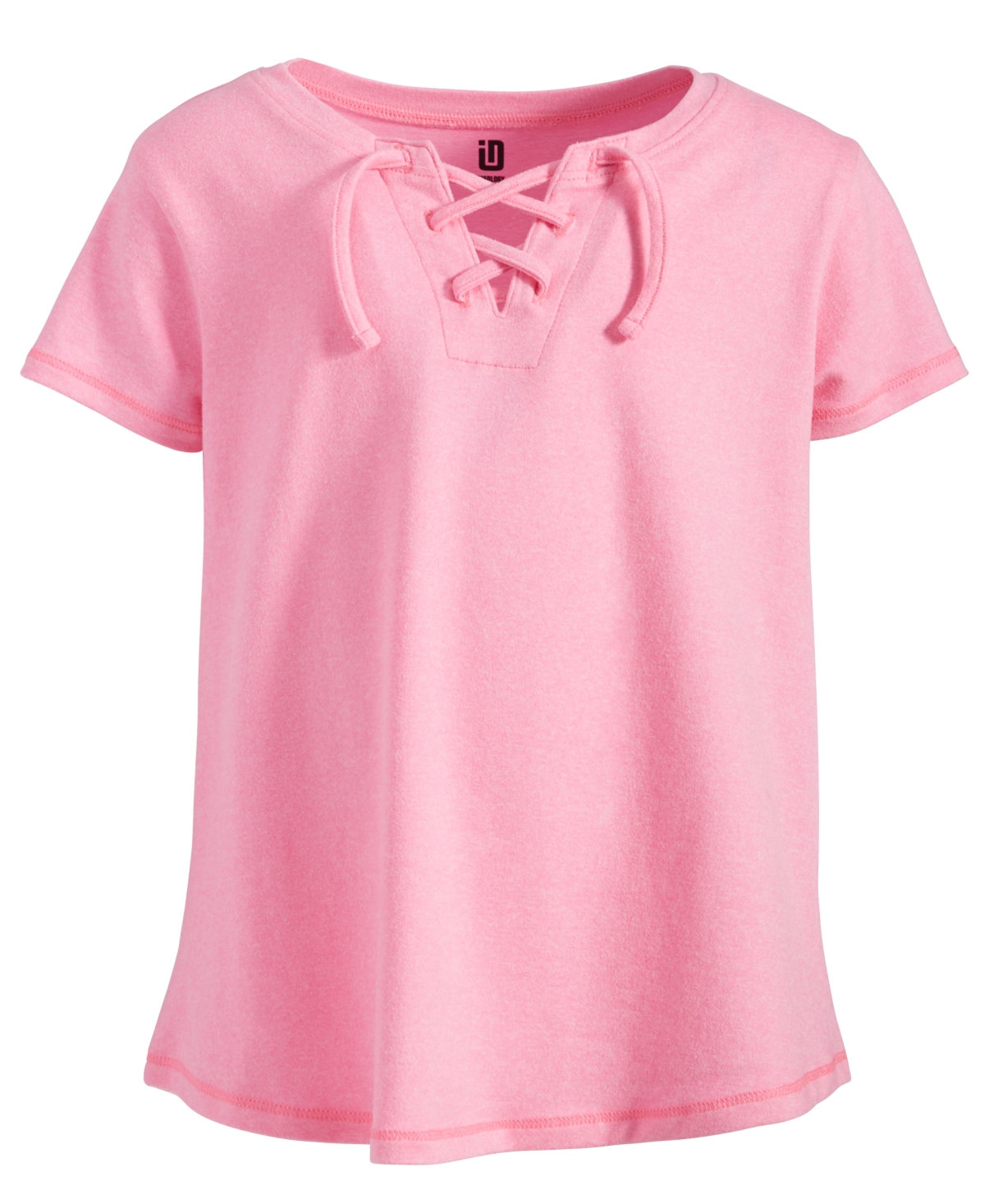 Id Ideology Kids' Big Girls Core Lace-up T-shirt, Created For Macy's In Pink Hustl