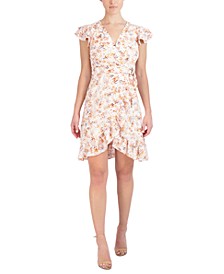 Petite Flutter-Sleeve A-Line Dress