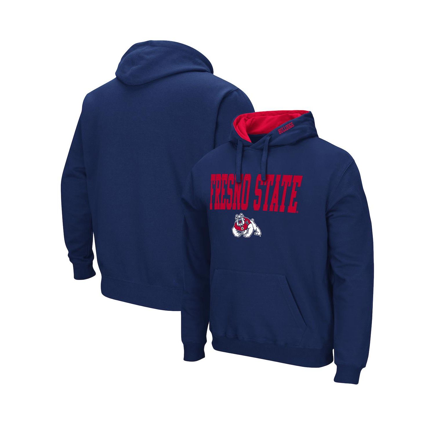 Men's Navy Fresno State Bulldogs Arch and Logo Pullover Hoodie