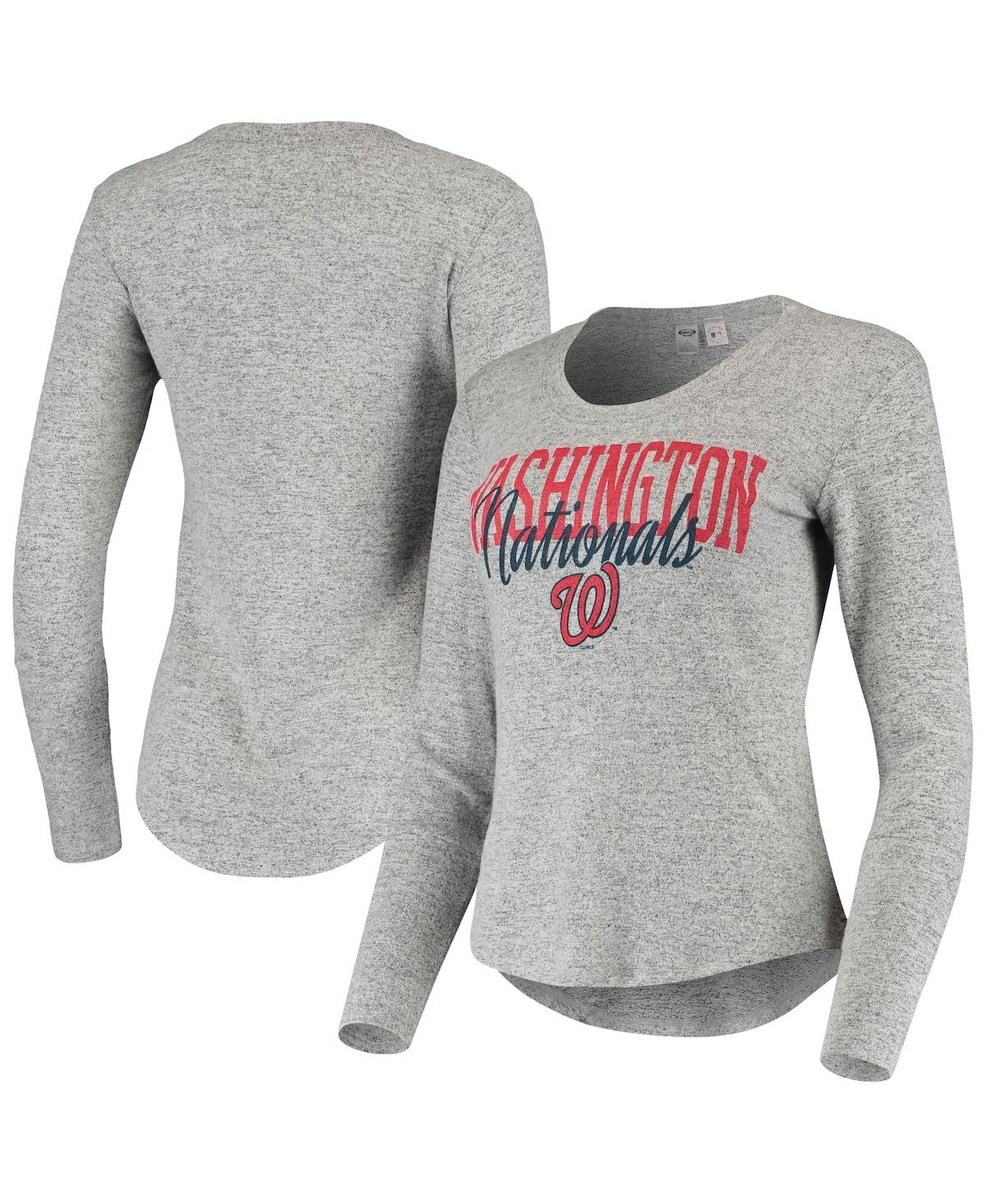 Women's Concepts Sport Heathered Gray Washington Nationals Tri-Blend Long Sleeve T-shirt - Gray