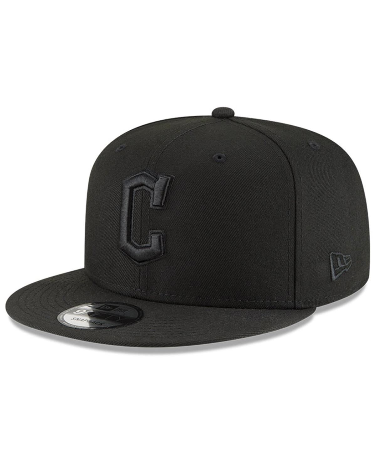Men's New Era Black, Black Cleveland Guardians 9FIFTY Snapback Adjustable Hat