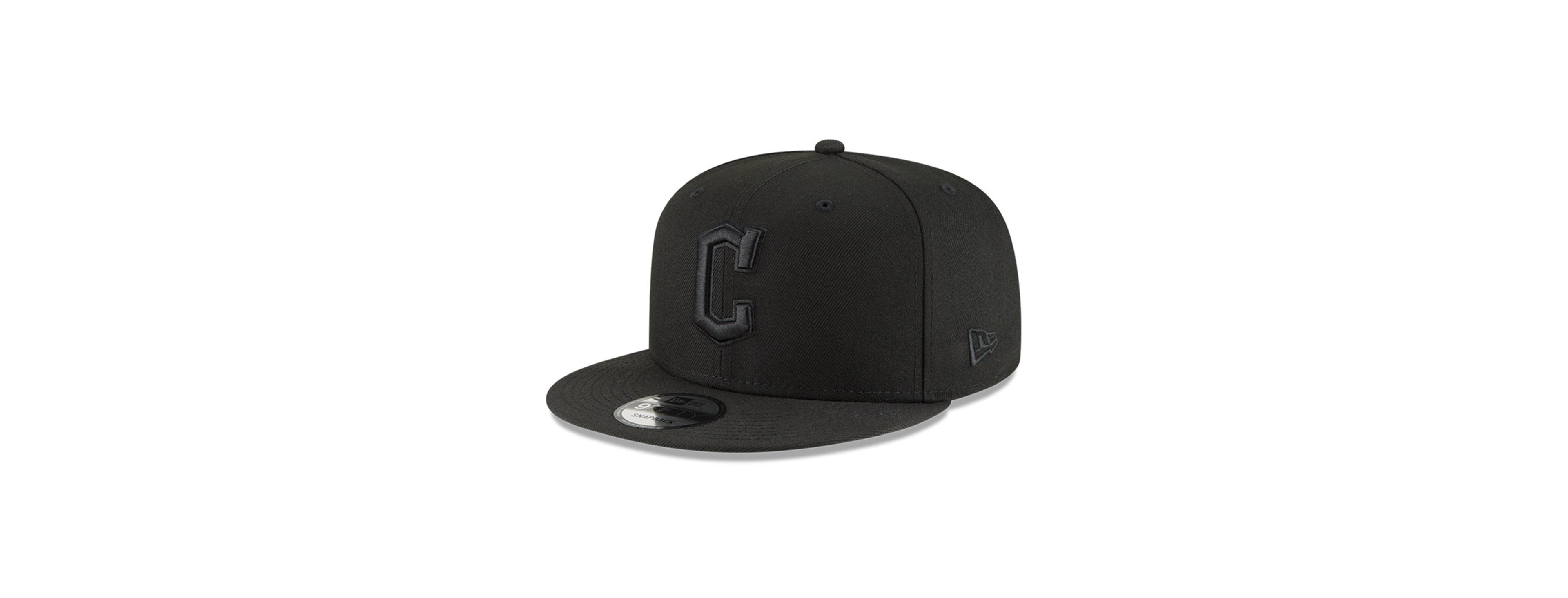 Men's New Era Black, Black Cleveland Guardians 9FIFTY Snapback Adjustable Hat