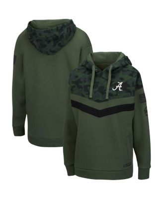 Women's Olive, Camo Alabama Crimson Tide OHT Military-Inspired Appreciation Extraction Chevron Pullover Hoodie