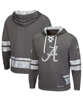 Men's Gray Alabama Crimson Tide OHT Military-Inspired Appreciation Lace-Up Pullover Hoodie