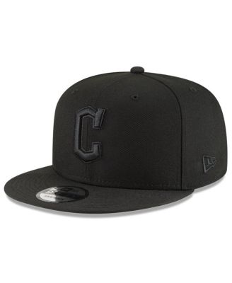 Men's Black, Black Cleveland Guardians 9FIFTY Snapback Adjustable Hat