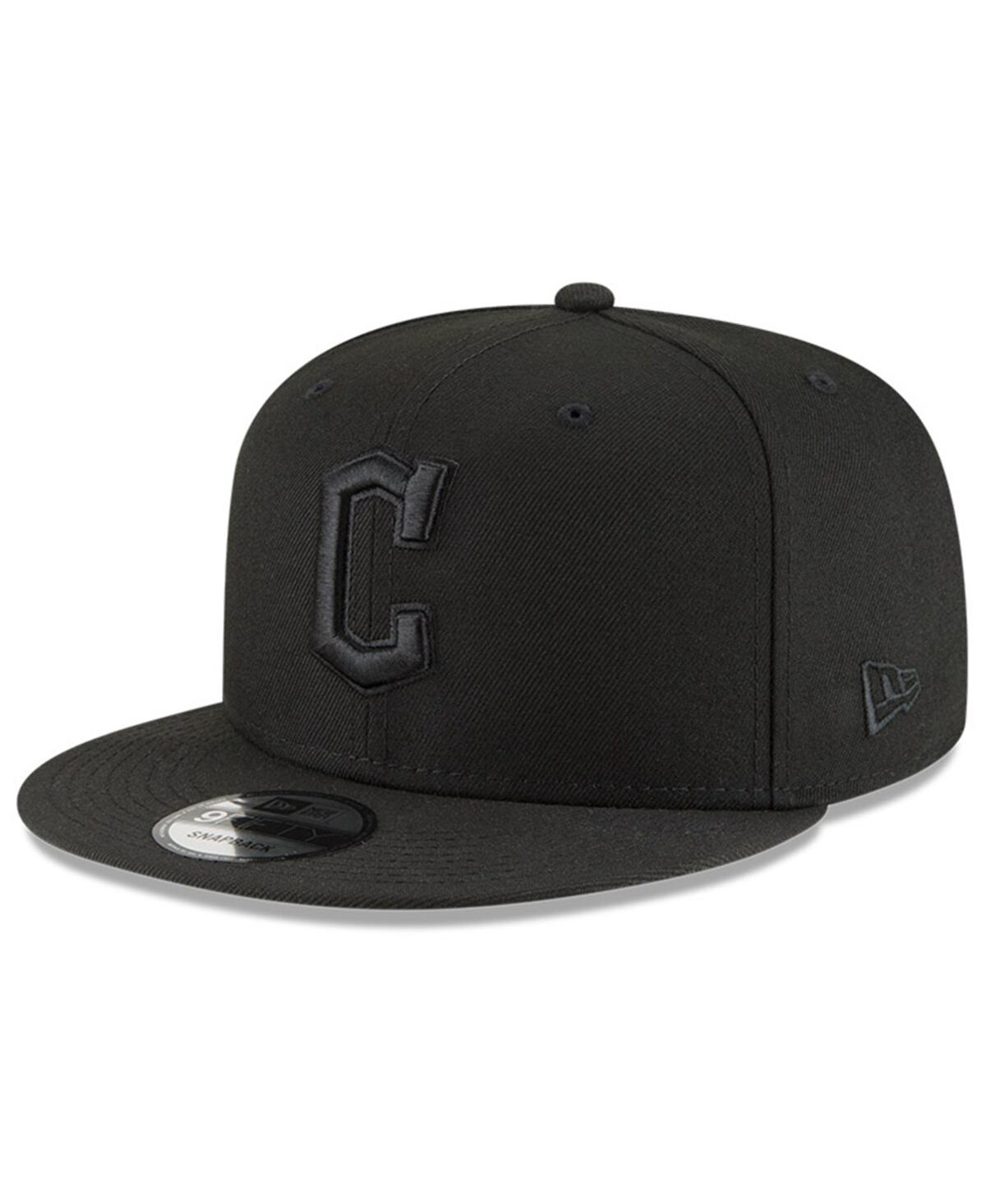 Men's New Era Black, Black Cleveland Guardians 9FIFTY Snapback Adjustable Hat