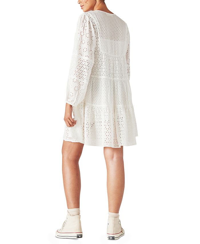 Lucky Brand Tiered Eyelet Peasant Dress & Reviews - Dresses - Women ...