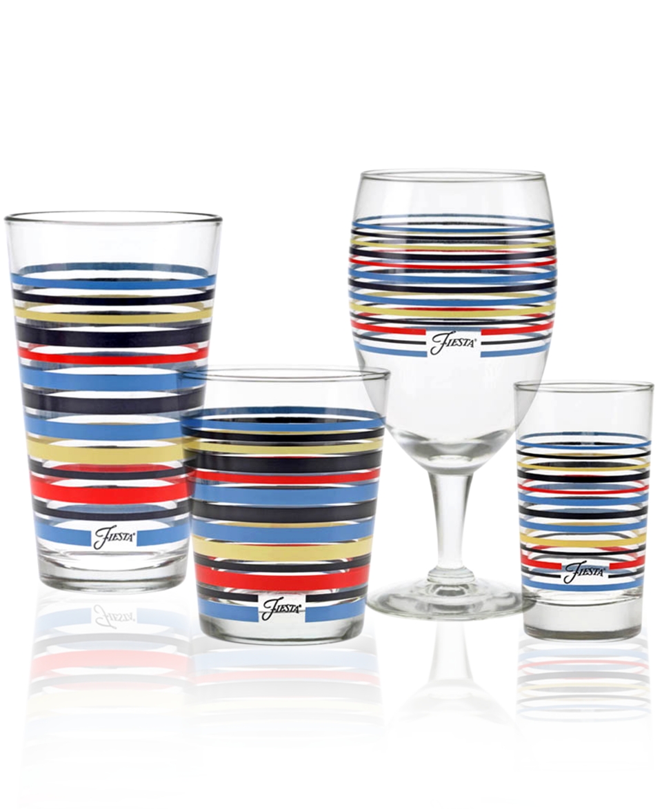 Fiesta Set of 4 Classic Stripes Glassware Collection   Shop All