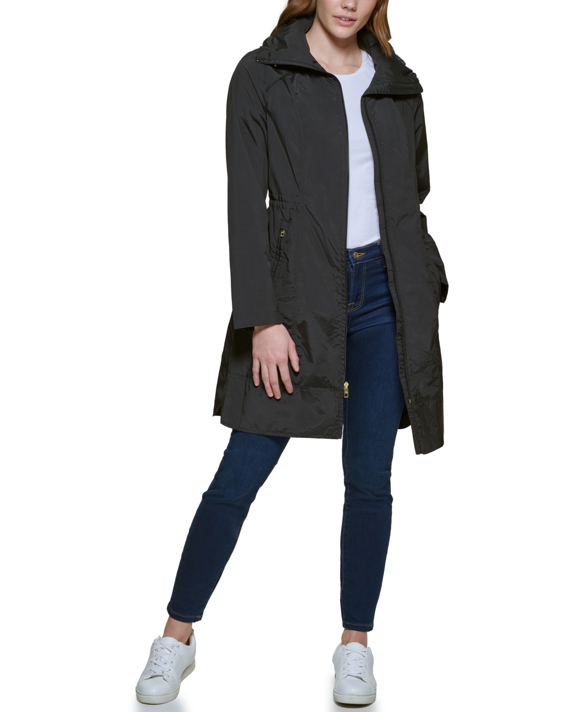 Cole Haan Women's Packable Hooded Rain Jacket In Black | ModeSens