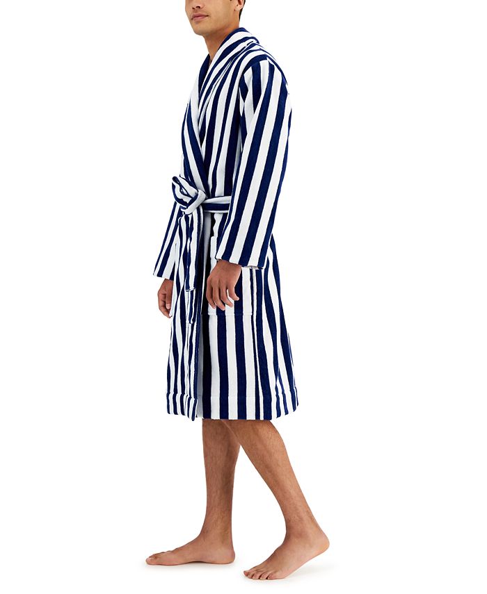 Club Room Men's Yarn-Dyed Stripe Robe, Created for Macy's - Macy's
