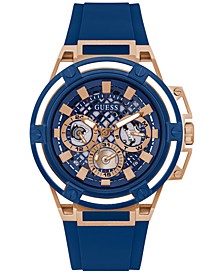 Men's Blue Silicone Strap Watch 46mm