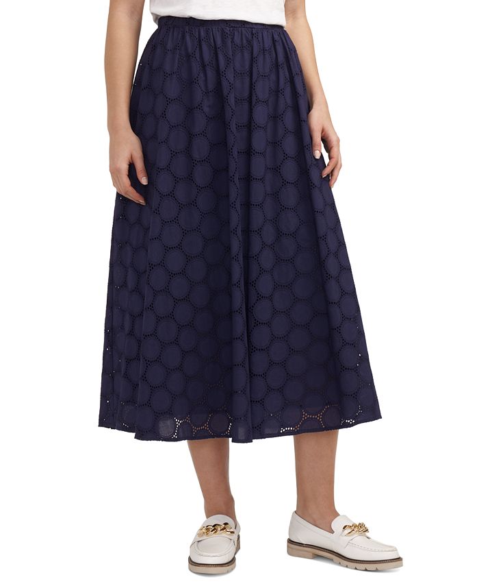 Navy blue eyelet hotsell skirt