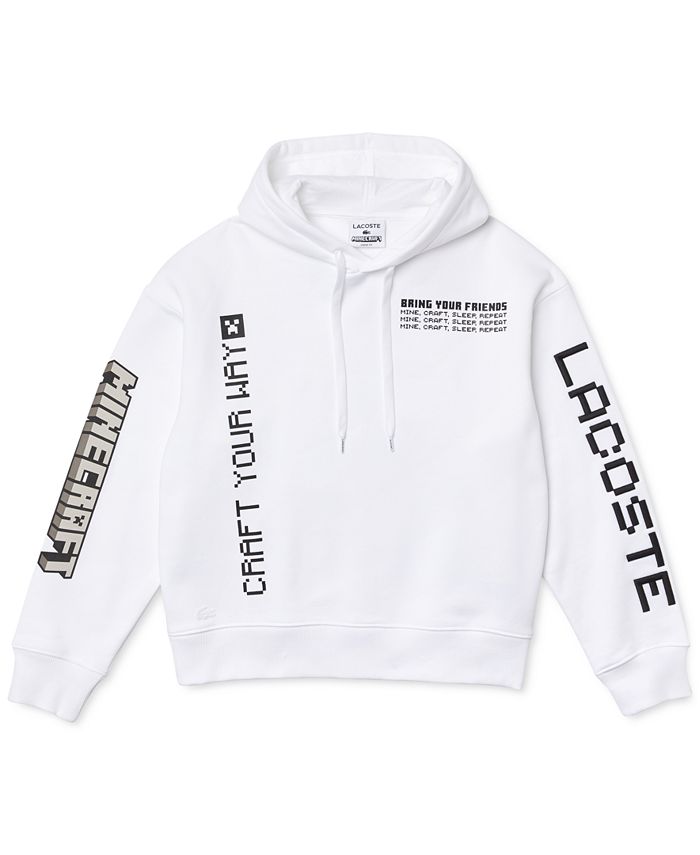 Lacoste L!VE x Minecraft Men's Loose-Fit Printed Fleece Hoodie - Macy's