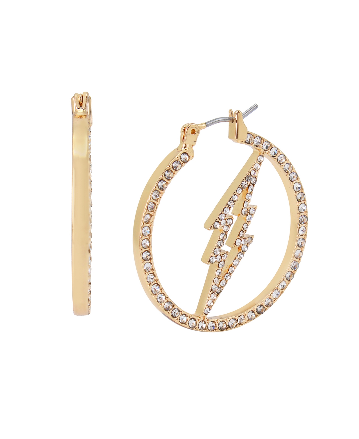 Women's Pave Hoop Earrings - Crystal