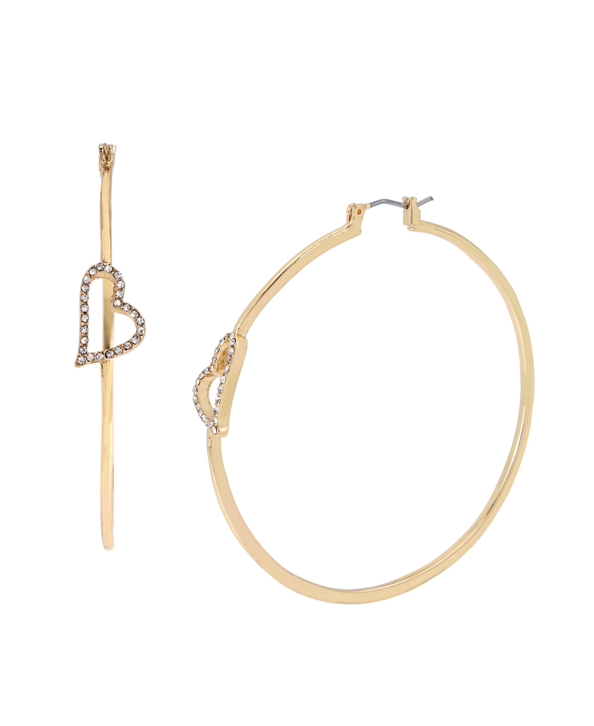 Women's Pave Large Hoop Earrings - Crystal